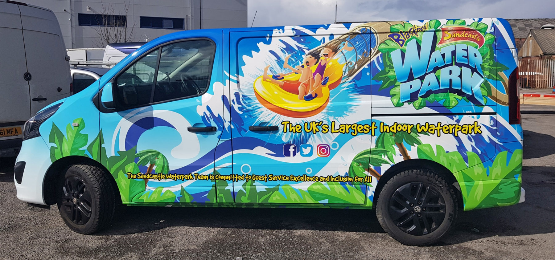 Sandcastle Waterpark van vehicle wraps