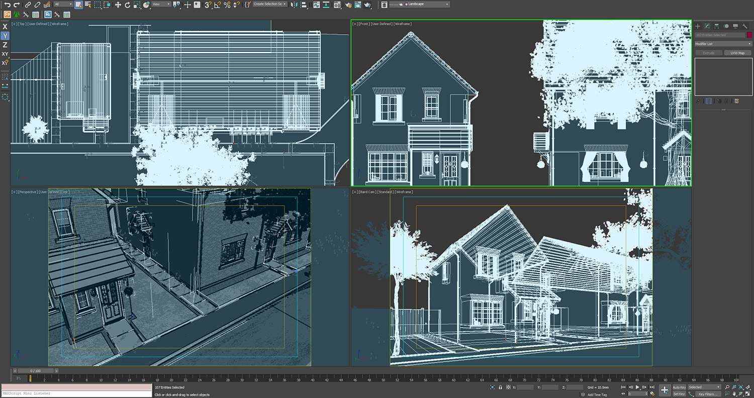 cgi modelling wireframe of a property