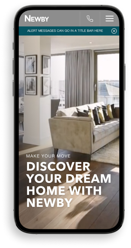 Mobile property website design mockup