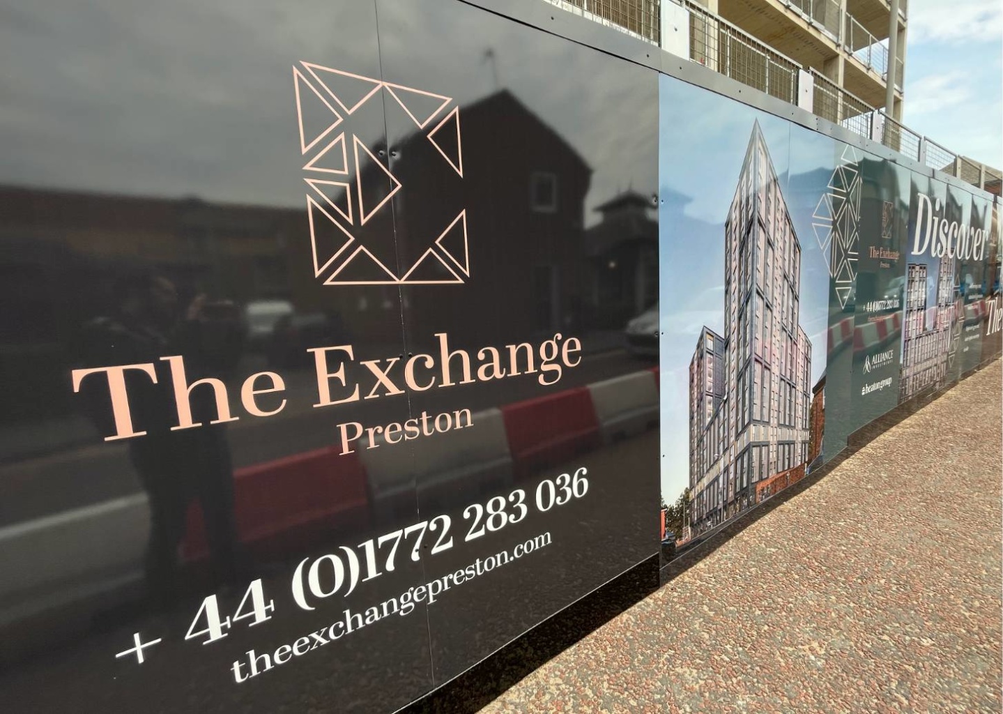 site hoardings at The Exchange, Preston