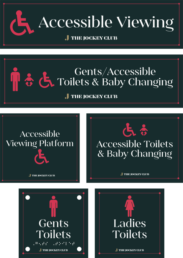 Examples of the accessibility signage at Aintree