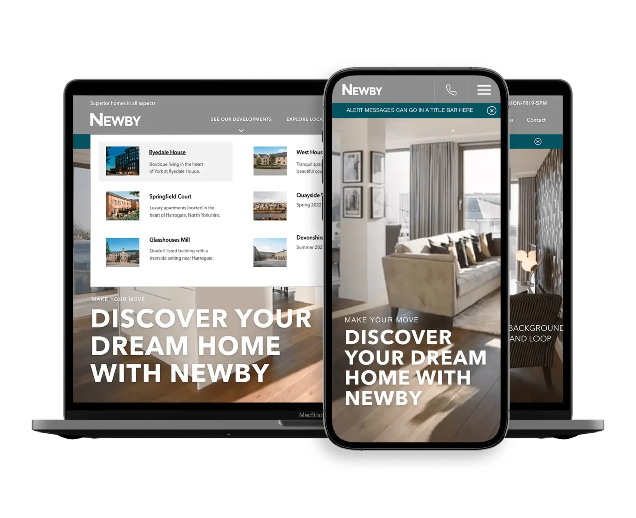 newby website mock ups on various devices